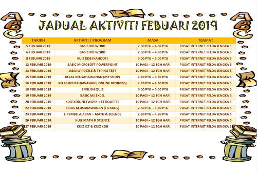 JADUAL AKTIVITI FEB