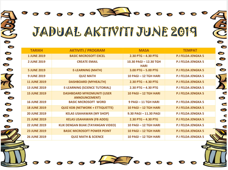 JADUAL AKTIVITI JUNE 2